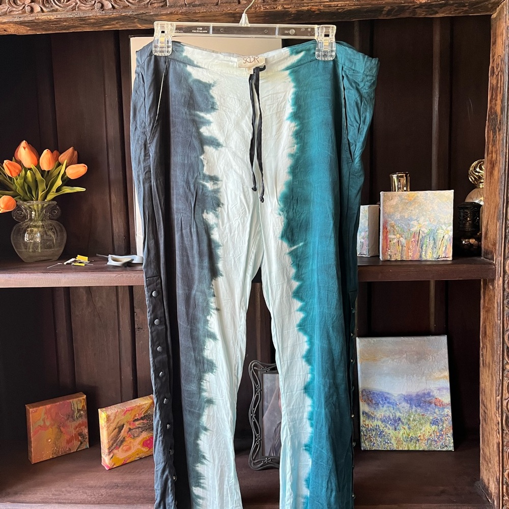 Tie dye silk pant